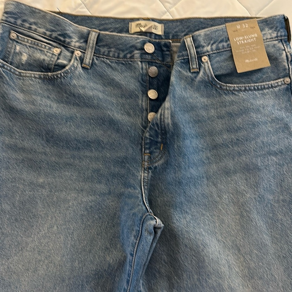 Madewell button fly low-slung Straight jeans NWT